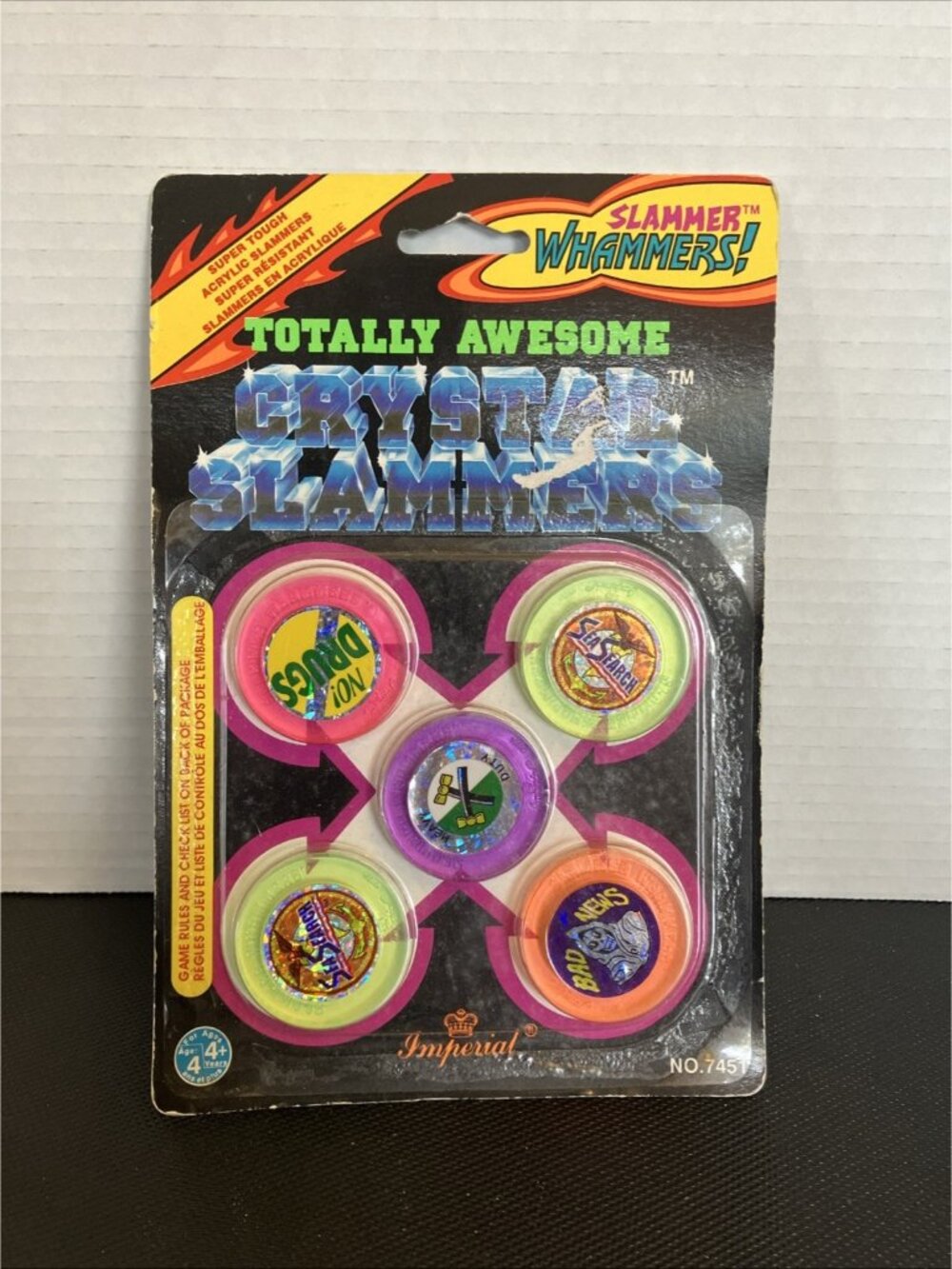 Pogs 1994 Crystal Slammer Whammers NOS Imperial Sealed Super Touch Acrylic 7451